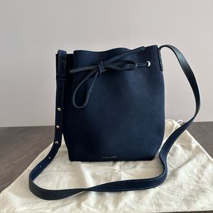 Mansur Gavriel Navy Suede Bucket bag